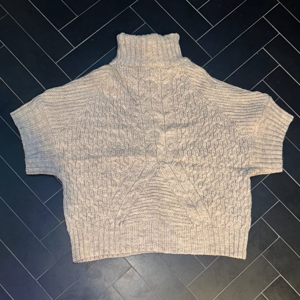 Mango Textured Turtleneck Sweater - Beige/cream